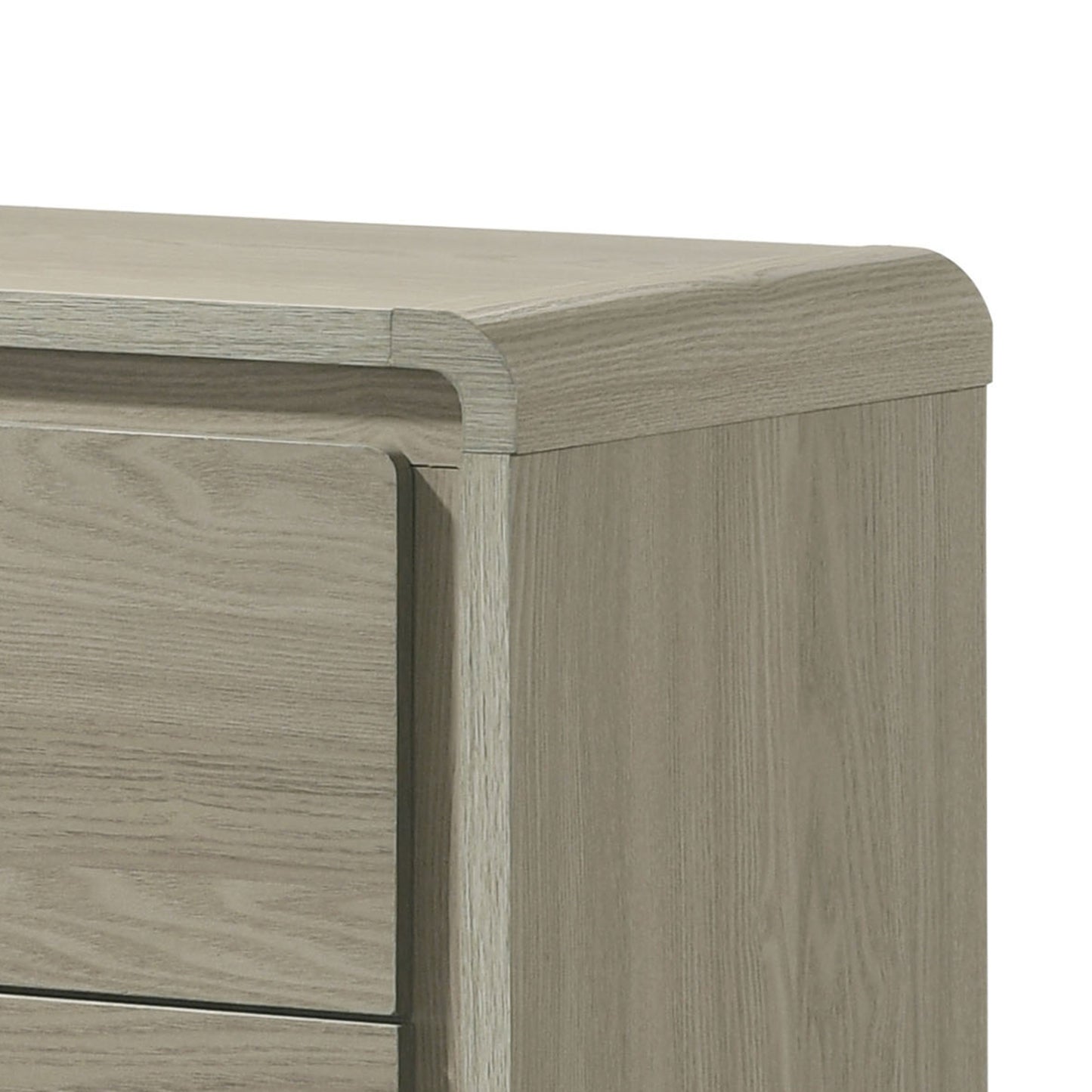 25" Contemporary Gray Night Stand with English Dovetail Drawers and Center Glides