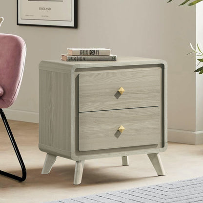 25" Contemporary Gray Night Stand with English Dovetail Drawers and Center Glides