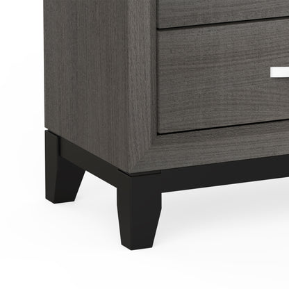 31"W Gray Contemporary Chest with Two-Tone Design and Wooden Legs