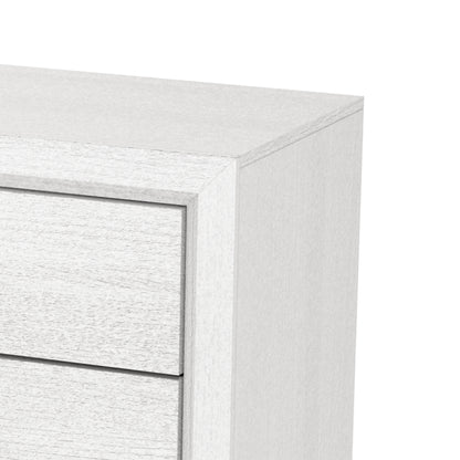 31"W White Modern Chest with Two-Tone Design and Wooden Legs