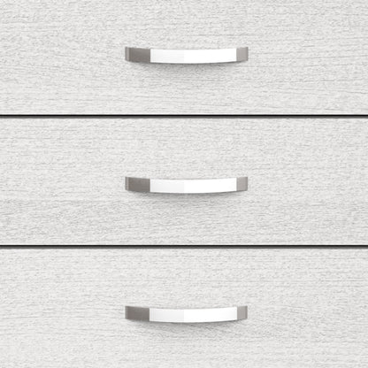 31"W White Modern Chest with Two-Tone Design and Wooden Legs