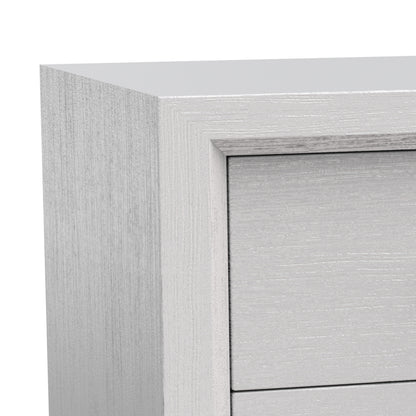 23.5"W White Modern Two-Tone Nightstand with Wooden Legs