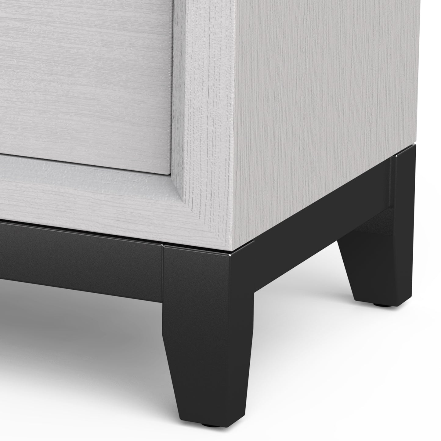 23.5"W White Modern Two-Tone Nightstand with Wooden Legs