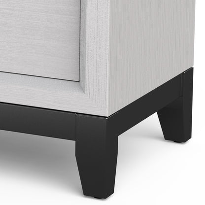 23.5"W White Modern Two-Tone Nightstand with Wooden Legs