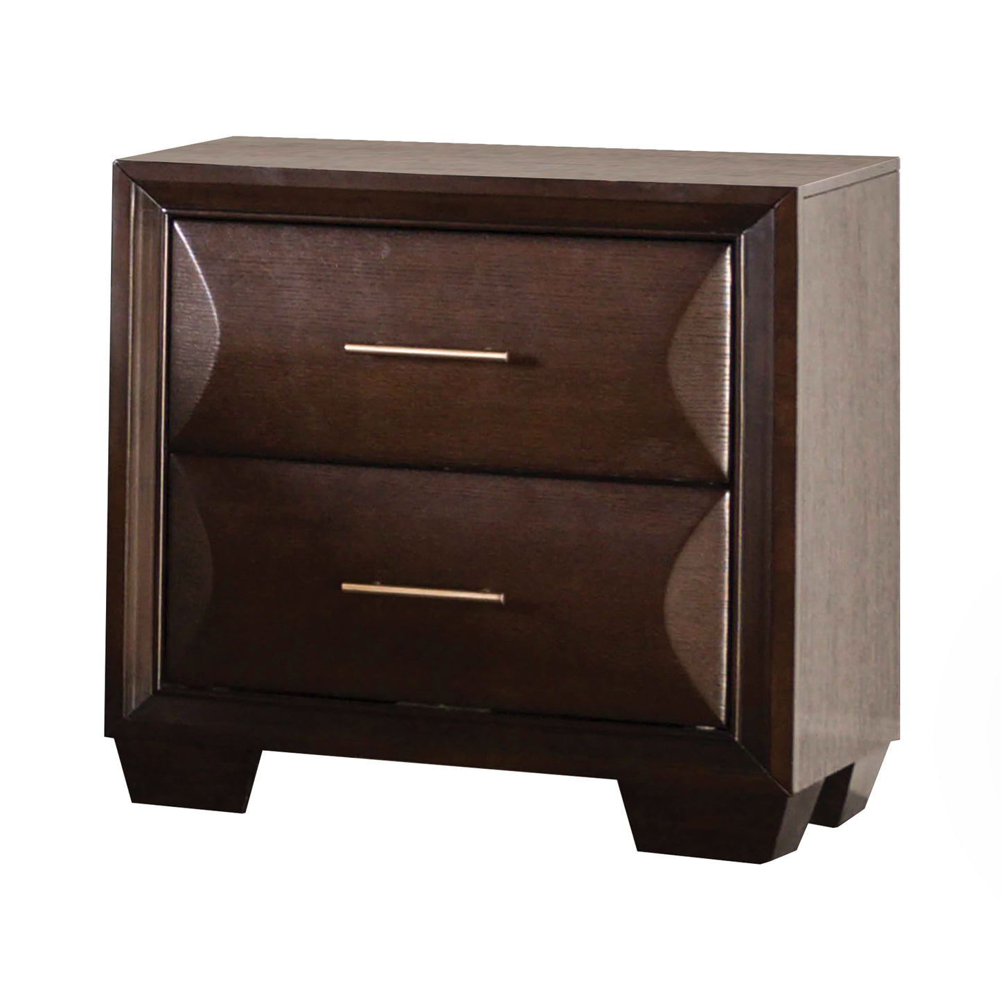 26" Transitional Espresso Night Stand with Gold Pulls and Felt-Lined Drawer
