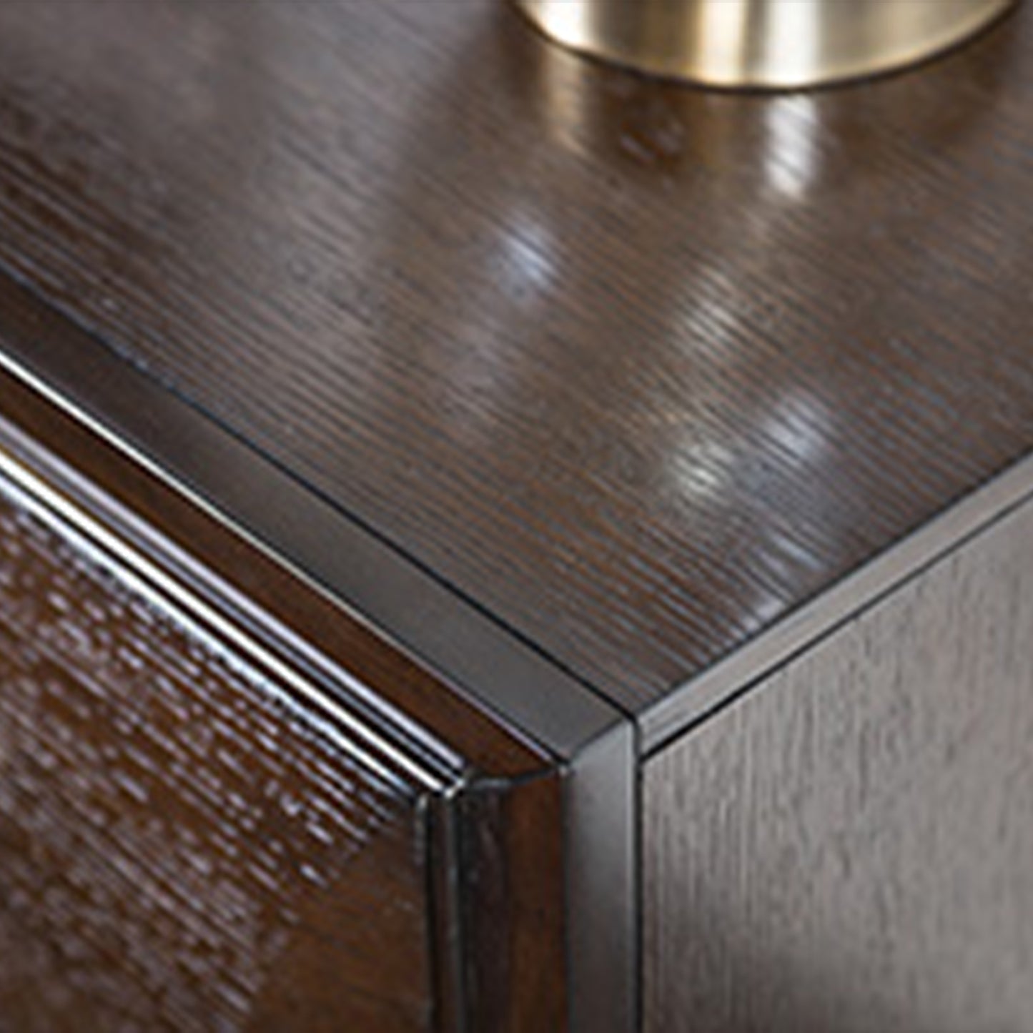 26" Transitional Espresso Night Stand with Gold Pulls and Felt-Lined Drawer