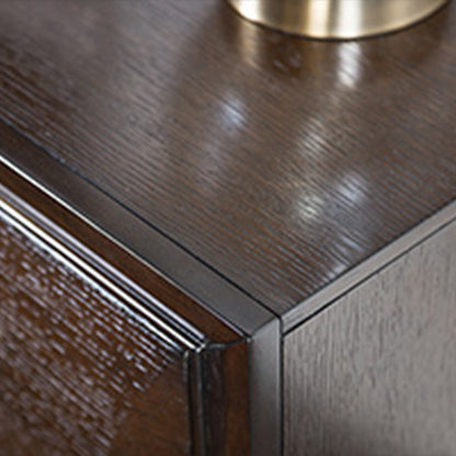26" Transitional Espresso Night Stand with Gold Pulls and Felt-Lined Drawer