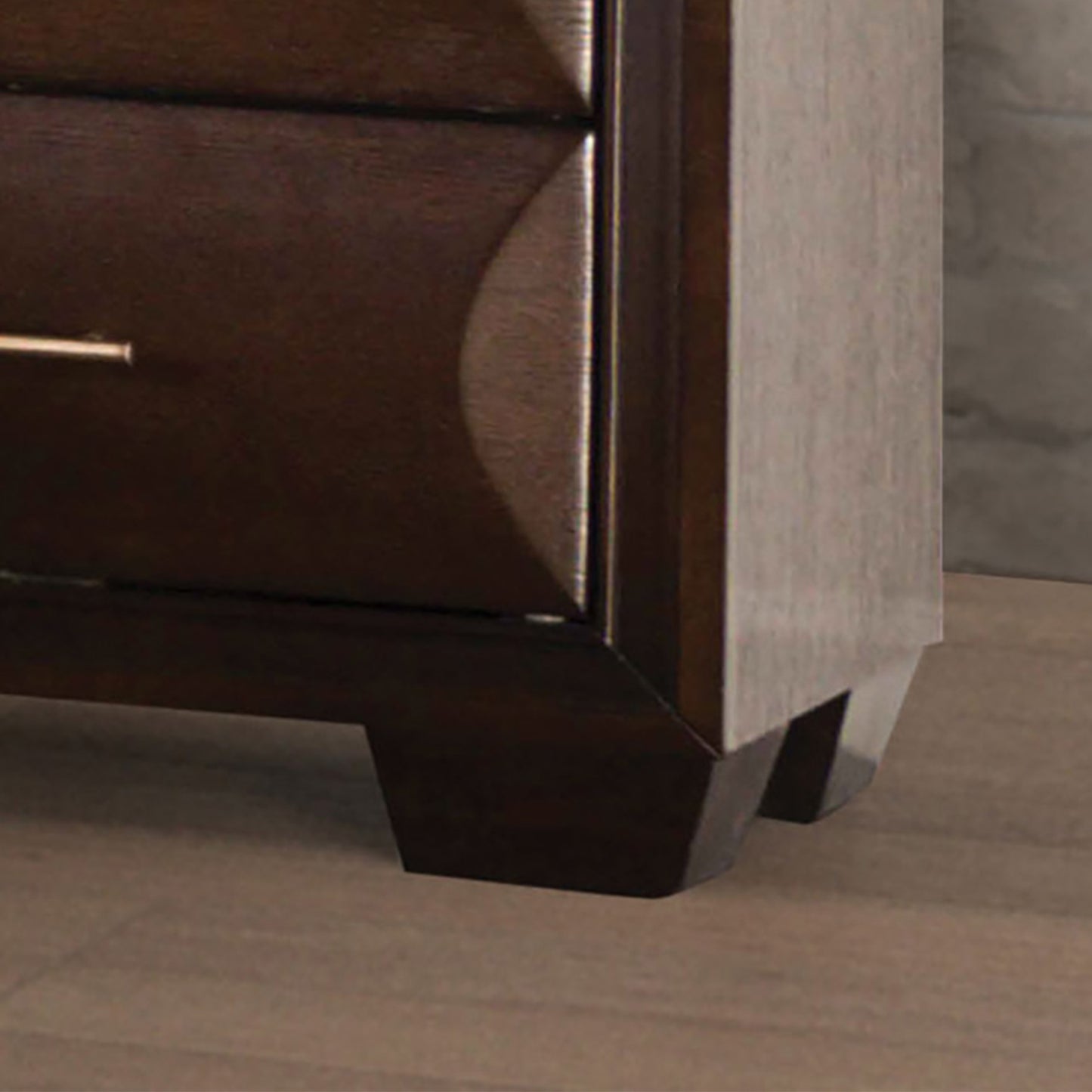 26" Transitional Espresso Night Stand with Gold Pulls and Felt-Lined Drawer
