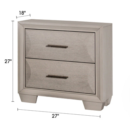 27" Traditional White Oak Nightstand with Gold Pulls and Felt-Lined Drawer