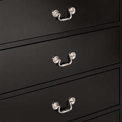 31.5"W Black Transitional Chest with Dovetail Drawers and Bracket Feet