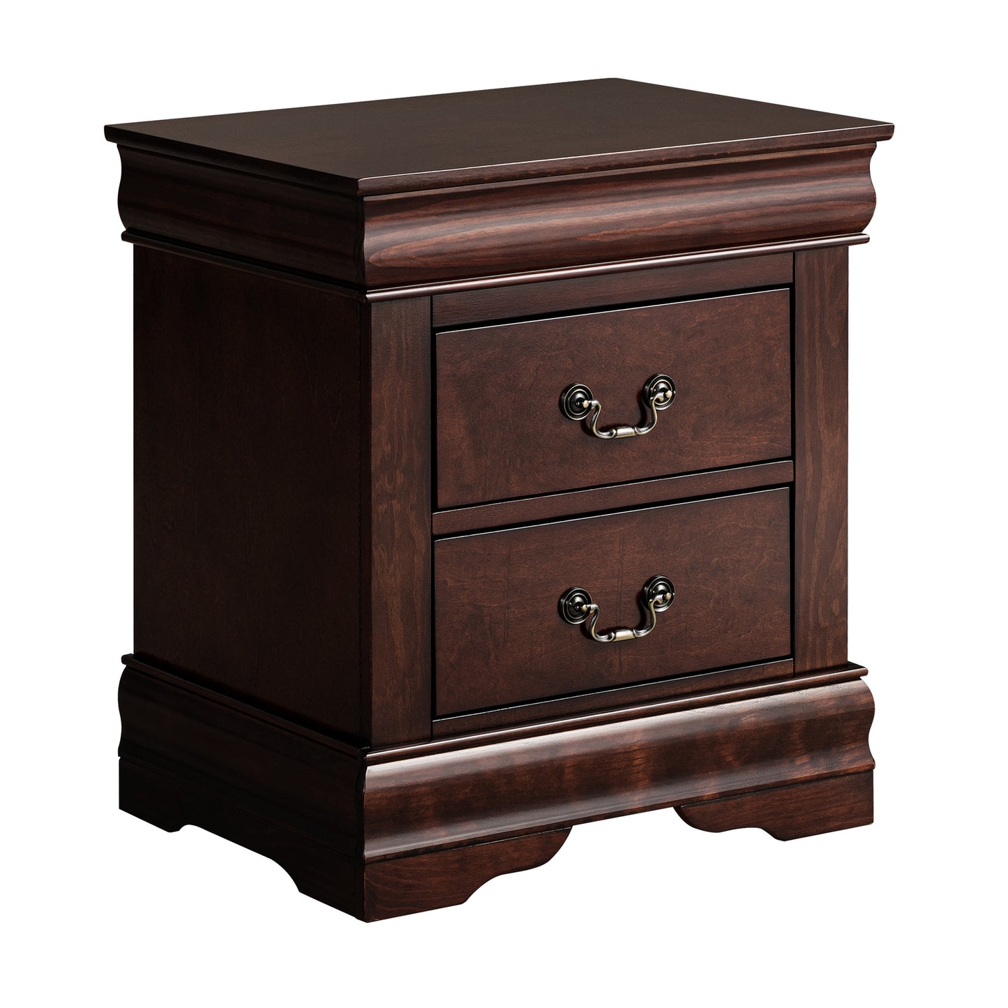 21.5"W Gray Traditional Nightstand with Dovetail Drawer and Bracket Feet - Solid Wood and Veneer