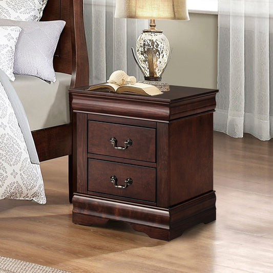 21.5"W Gray Traditional Nightstand with Dovetail Drawer and Bracket Feet - Solid Wood and Veneer