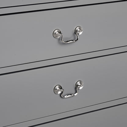 31.5"W Gray Modern Chest with English Dovetail Drawers – Solid Wood and Veneer