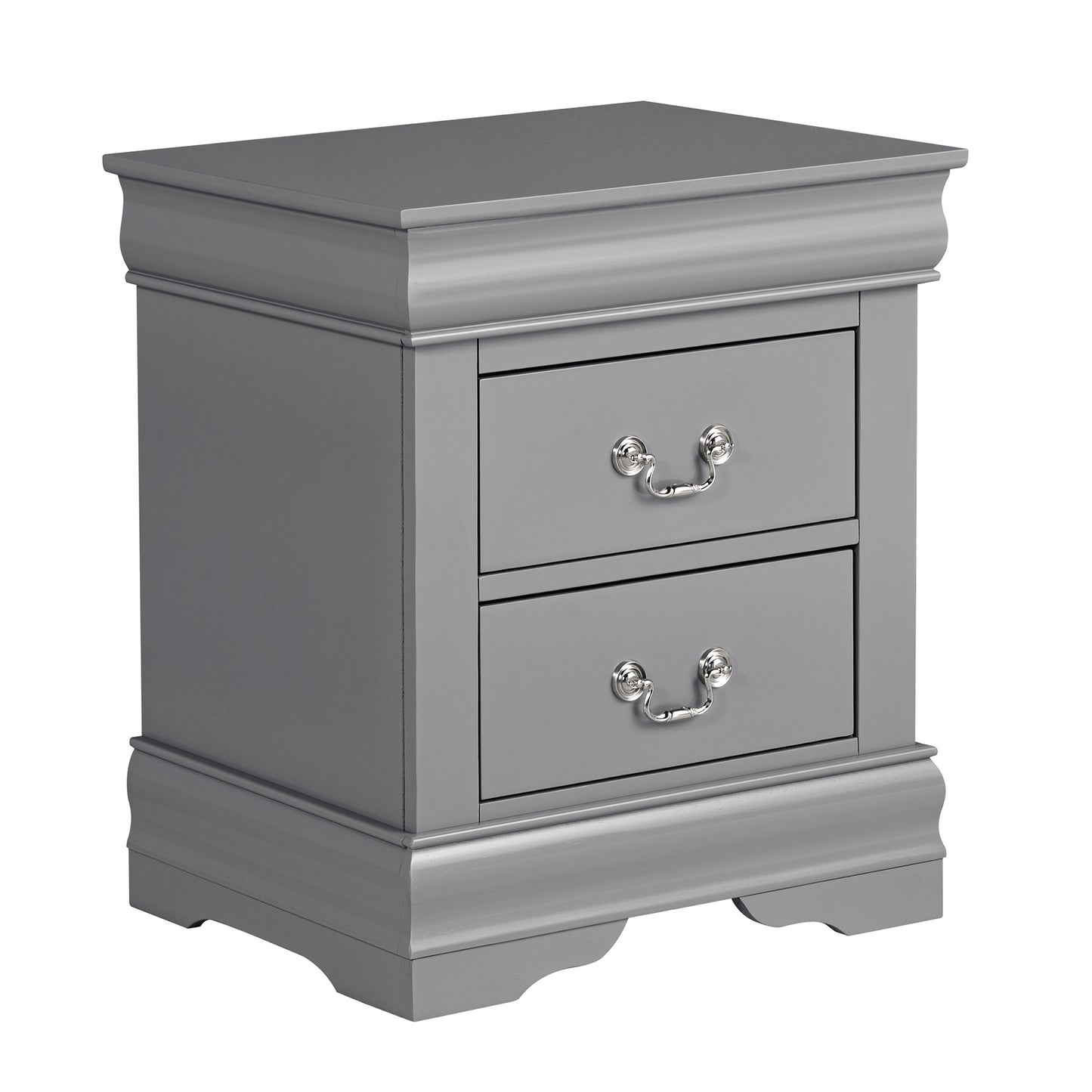 21.5"W Gray Traditional Nightstand with Dovetail Drawer and Bracket Feet