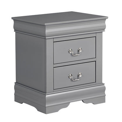 21.5"W Gray Traditional Nightstand with Dovetail Drawer and Bracket Feet