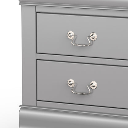 21.5"W Gray Traditional Nightstand with Dovetail Drawer and Bracket Feet