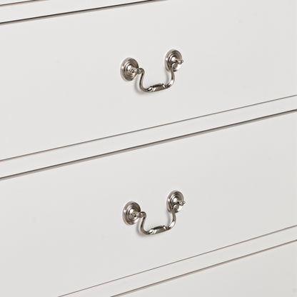 31.5"W White Transitional Chest with Dovetail Drawers and Bracket Feet
