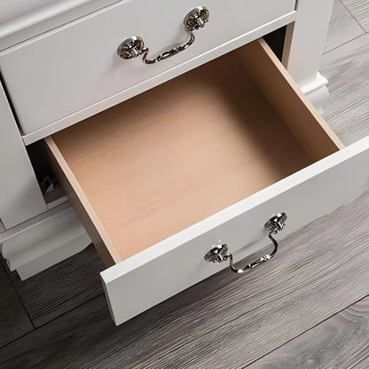 21.5"W White Traditional Nightstand with Hanging Drawer Pulls