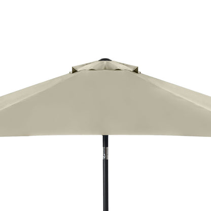 106" Round Tilting Umbrella in Canvas Stone with Black Steel Frame, UV50+ Protection