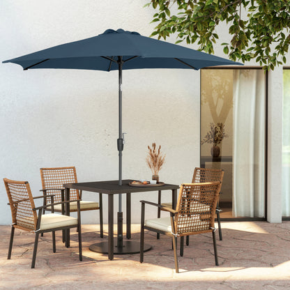 6" Modern Round Tilting Patio Umbrella – Dark Sapphire, UV 50+ Protection, Steel Frame