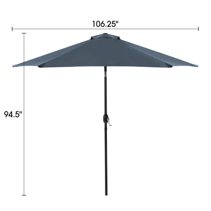 6" Modern Round Tilting Patio Umbrella – Dark Sapphire, UV 50+ Protection, Steel Frame