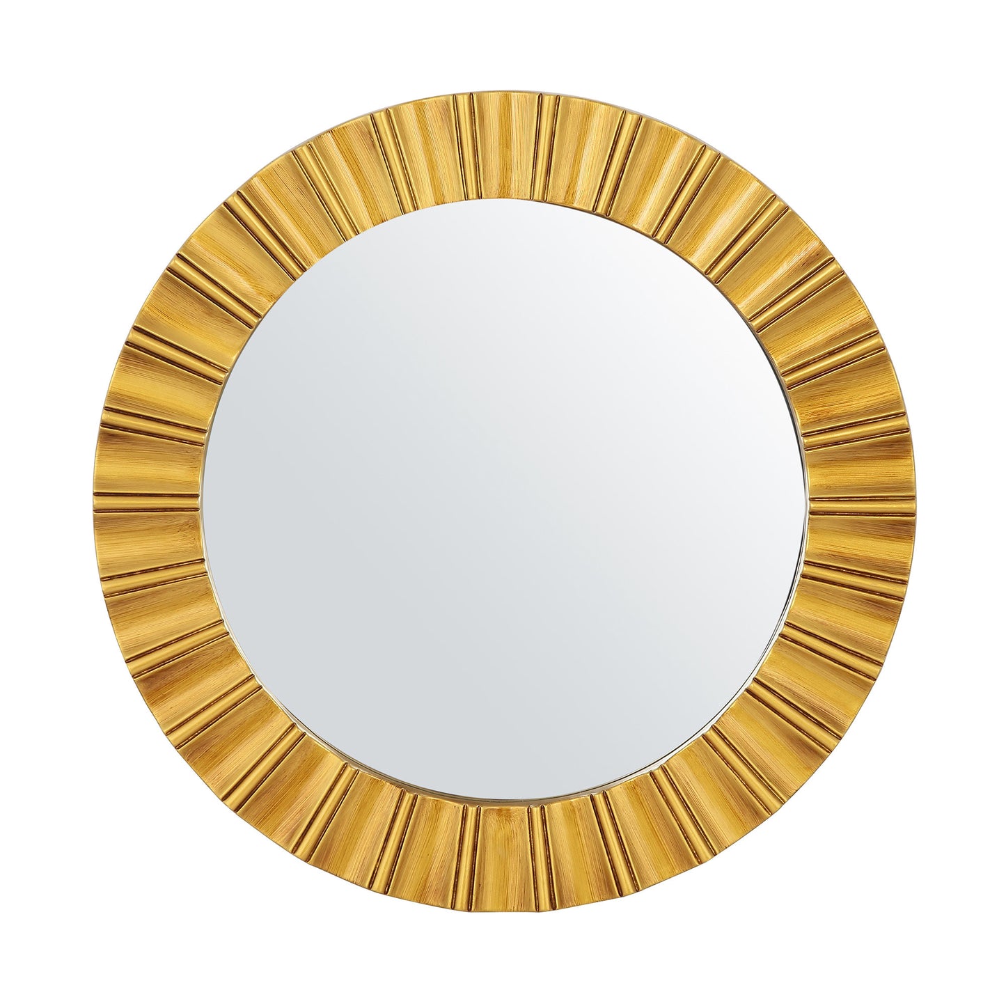 IHOMEADORE 25.5 in. W x 25.5 in. H Gold Round Framed Wall Bathroom Vanity Mirror, Modern