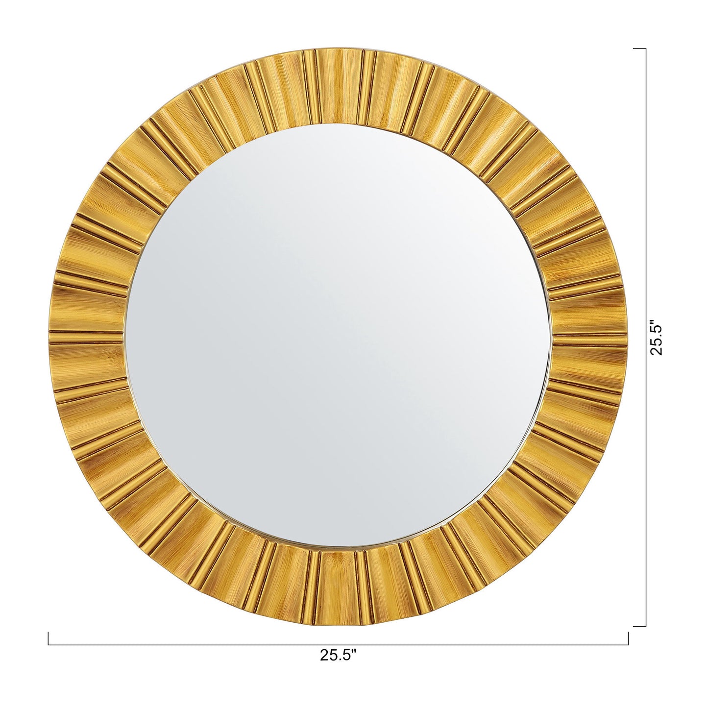 IHOMEADORE 25.5 in. W x 25.5 in. H Gold Round Framed Wall Bathroom Vanity Mirror, Modern