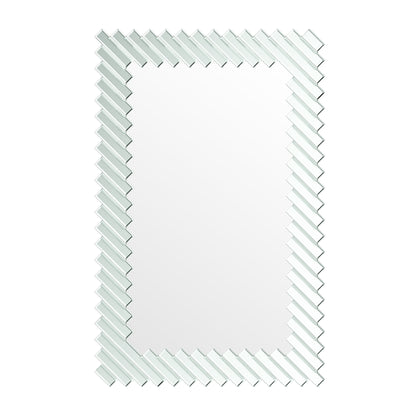IHOMEADORE 26.8 in. W x 39.3 in. H Silver Rectangle Framed Bathroom Vanity Mirror, Modern