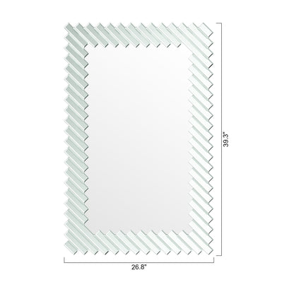 IHOMEADORE 26.8 in. W x 39.3 in. H Silver Rectangle Framed Bathroom Vanity Mirror, Modern