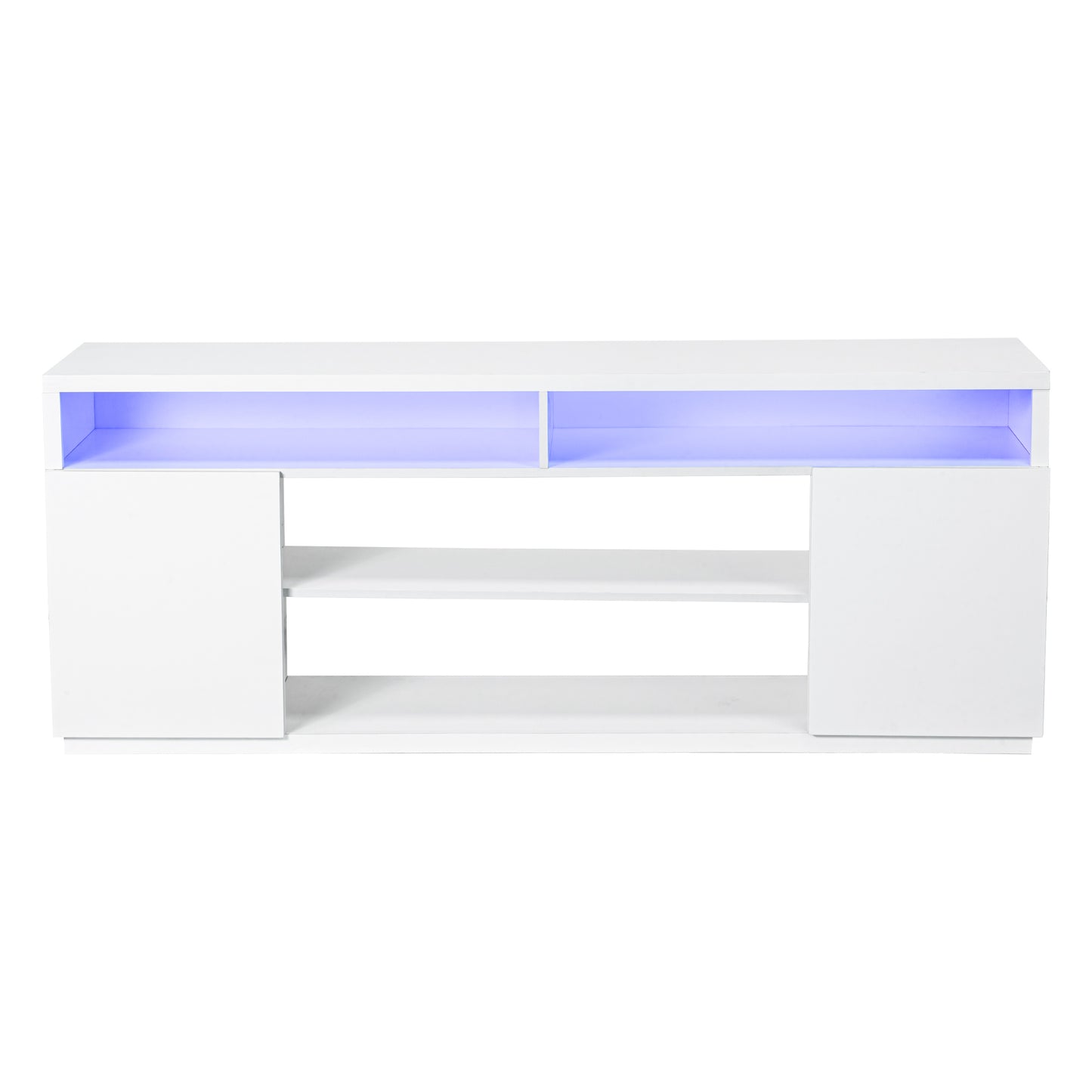 IHOMEADORE 68'' W White 4-Shelves Storage TV Stand for TVs up to 75", Modern