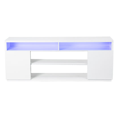 IHOMEADORE 68'' W White 4-Shelves Storage TV Stand for TVs up to 75", Modern