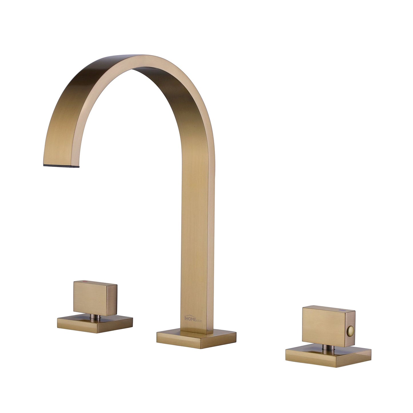 IHOMEADORE 8" Brushed Gold Widespread Double Handles Bathroom Faucet, Modern