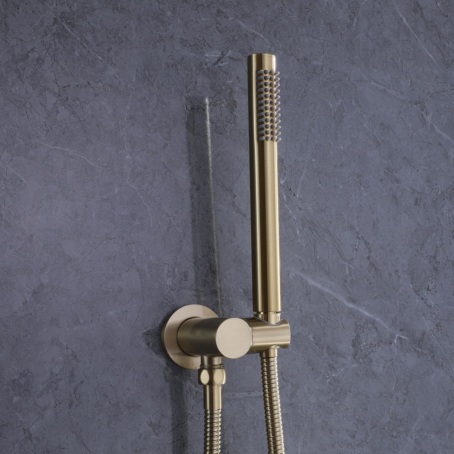 IHOMEADORE Brushed Gold 1-Spray Patterns Wall Mount Dual Shower Heads, Modern