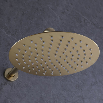 IHOMEADORE Brushed Gold 1-Spray Patterns Wall Mount Dual Shower Heads, Modern