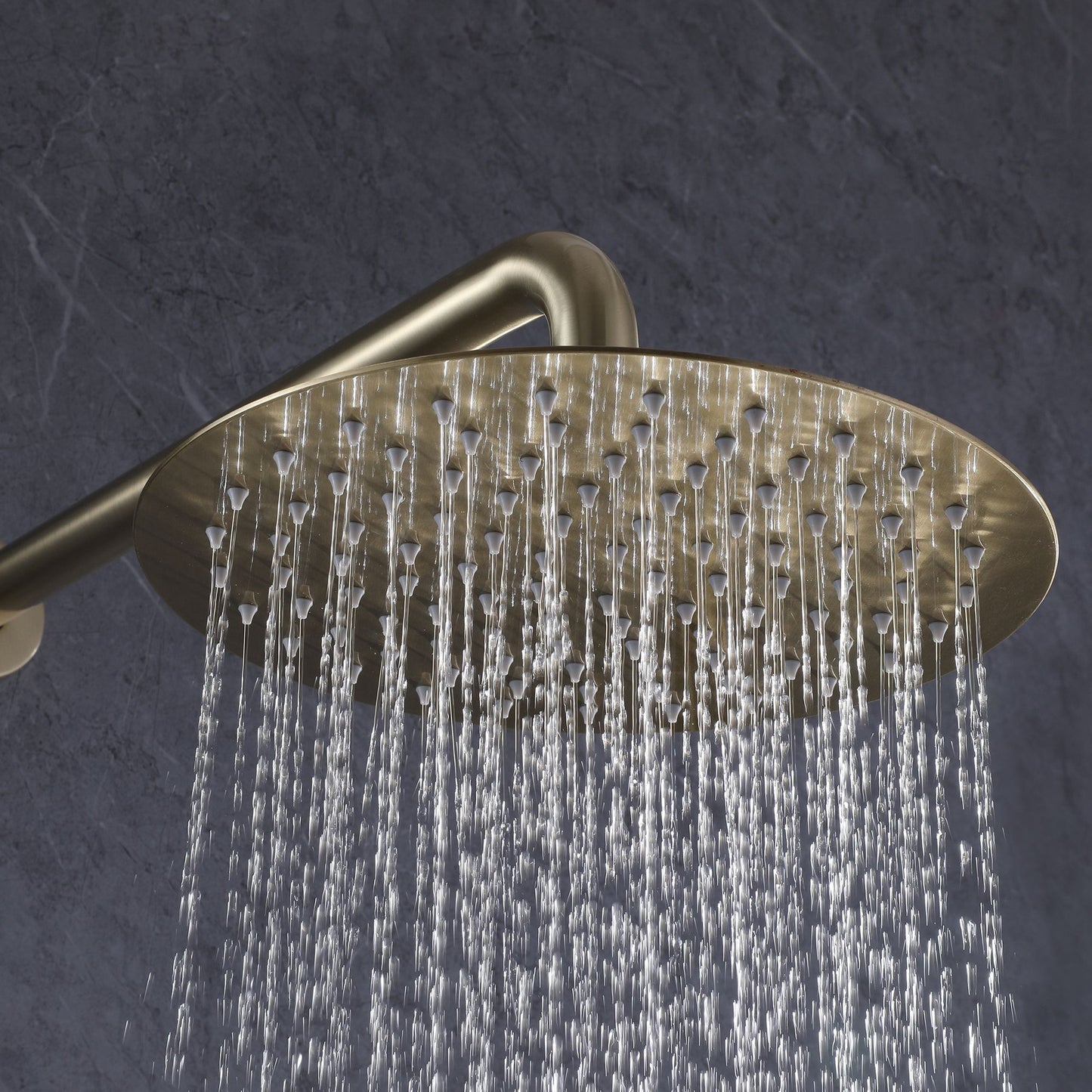 IHOMEADORE Brushed Gold 1-Spray Patterns Wall Mount Dual Shower Heads, Modern