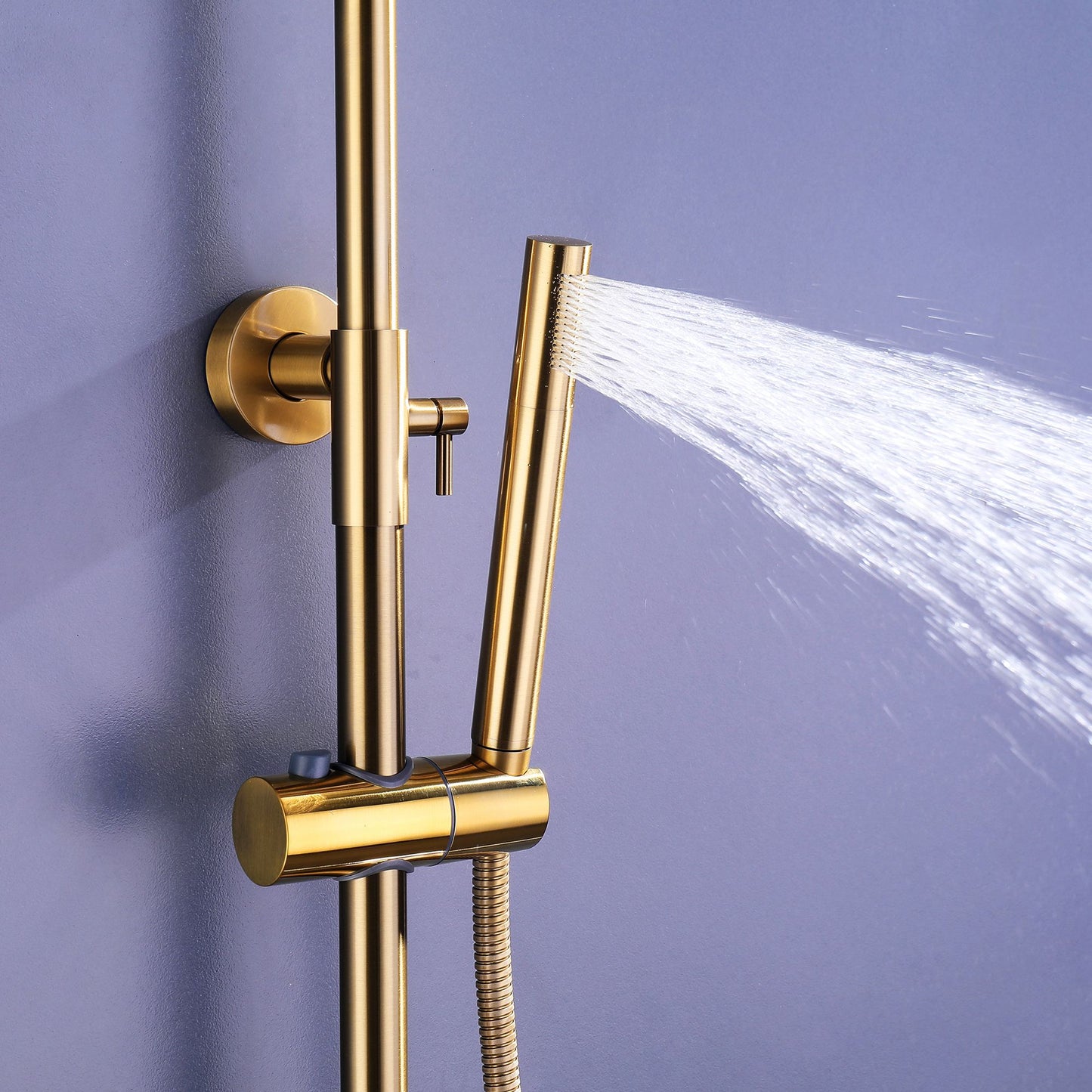 IHOMEADORE Brushed Gold 1-Spray Patterns Wall Mount Dual Shower Heads Set, Modern