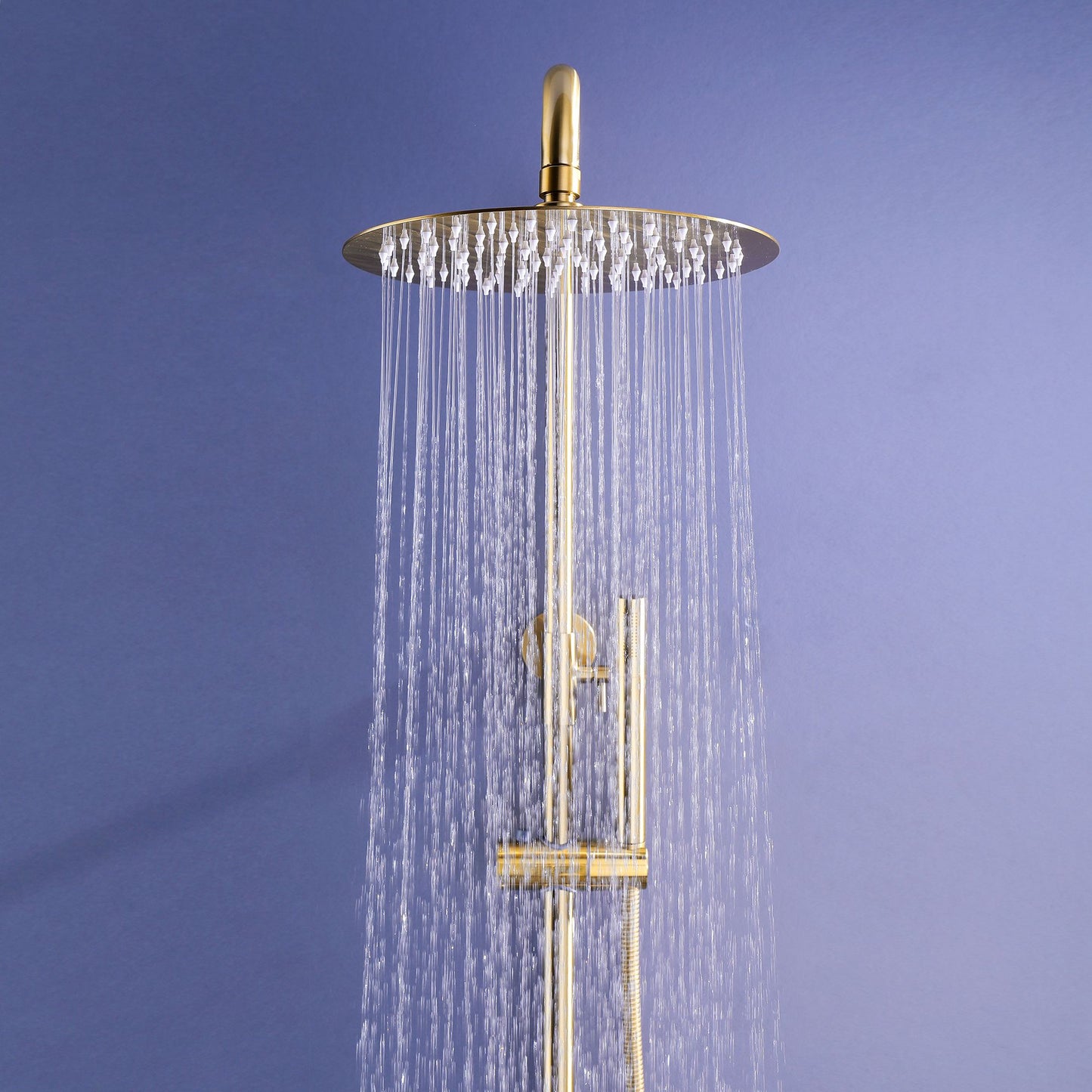 IHOMEADORE Brushed Gold 1-Spray Patterns Wall Mount Dual Shower Heads Set, Modern