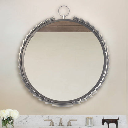 IHOMEADORE 30" W x 30" H Round Framed Wall Bathroom Vanity Wall Mirror, Modern
