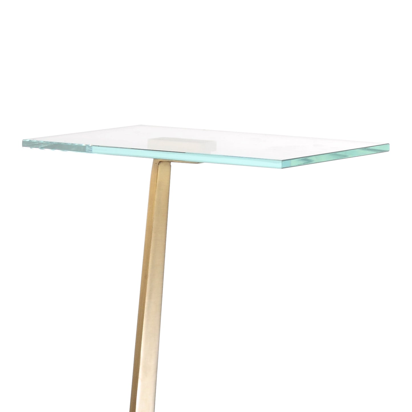 IHOMEADORE 28"H Golden Square Pedestal Side Table with Marble Base Modern