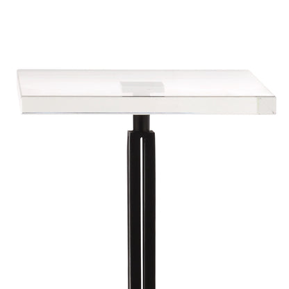 IHOMEADORE 24"H Black Square Pedestal Side Table with Marble Base, Modern