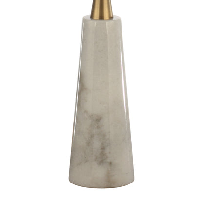 IHOMEADORE 25"H Golden Marble Metal End Table with Pedestal Base, Modern